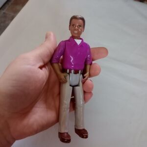 Playskool Dollhouse AFRICAN AMERICAN DAD Purple Shirt- FATHER  HTF